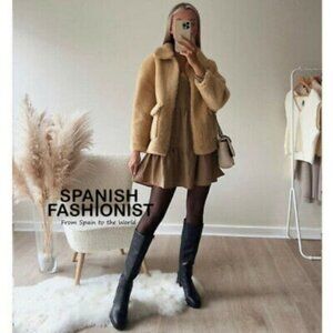 Zara Double Faced Faux Fur Jacket